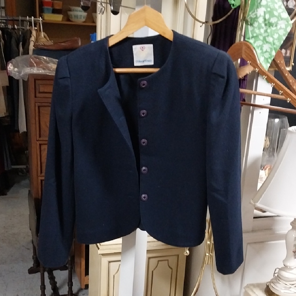 Vtg College Town Classic Navy Blue Women's Jacket Wool